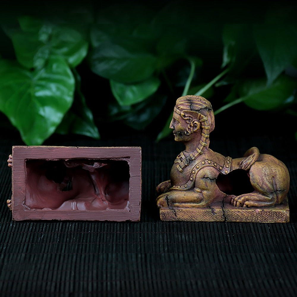 Reptile terrarium box decoration evasion cave desert landscaping stump pyramid sphinx Spawning betta fish tank aquarium ornament